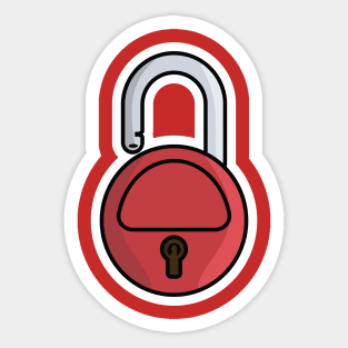 Padlock Secure Sticker vector illustration. Technology and safety objects icon concept. Symbol protection and secure. Cyber security digital data protection concept sticker design. Sticker